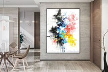 Load image into Gallery viewer, Red Yellow Blue Abstract Painting Coloful Paintings On Canvas Kp120