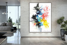 Load image into Gallery viewer, Red Yellow Blue Abstract Painting Coloful Paintings On Canvas Kp120