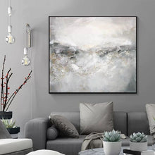 Load image into Gallery viewer, Silvery Grey Mountain Painting Brightness Sunrise Canvas Painting Wp017