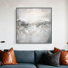Load image into Gallery viewer, Silvery Grey Mountain Painting Brightness Sunrise Canvas Painting Wp017