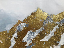 Load image into Gallery viewer, Snow Mountain Painting Sunshine Gold Leaf Wall Art Wp014