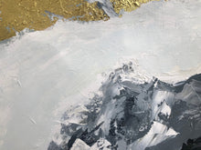Load image into Gallery viewer, Snow Mountain Painting Sunshine Gold Leaf Wall Art Wp014