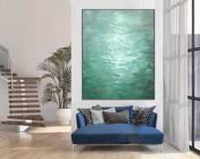 Load image into Gallery viewer, Springs Water Painting Green Abstract Painting On Canvas Wp028