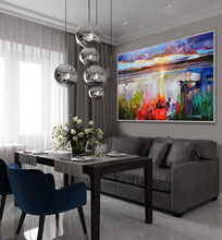 Load image into Gallery viewer, Sunrise Modern Painting Seascape Bright Color Abstract Art Sp075