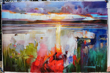Load image into Gallery viewer, Sunrise Modern Painting Seascape Bright Color Abstract Art Sp075