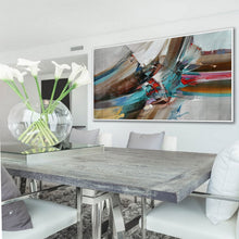 Load image into Gallery viewer, Turquoise Blue Umber Color Abstract Painting Colorful Painting Wp063