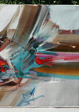 Load image into Gallery viewer, Turquoise Blue Umber Color Abstract Painting Colorful Painting Wp063