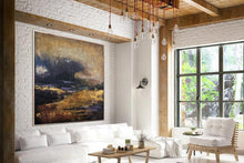 Load image into Gallery viewer, Wave Wall Art Gold Leaf Painting Abstract Original Paintings Sp040