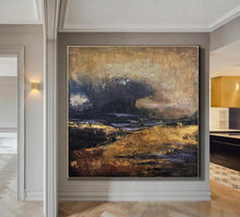 Load image into Gallery viewer, Wave Wall Art Gold Leaf Painting Abstract Original Paintings Sp040