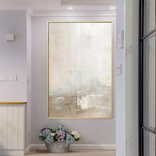 Load image into Gallery viewer, White Pink Gray Abstract Painting Hand Painted Canvas Art Sp107