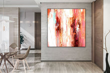 Load image into Gallery viewer, White Pink Red Abstract Painting for Dining Room Kp104