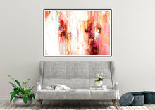 Load image into Gallery viewer, White Pink Red Abstract Painting for Dining Room Kp104