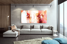 Load image into Gallery viewer, White Pink Red Abstract Painting for Dining Room Kp104