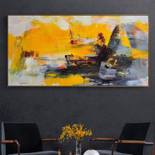 Load image into Gallery viewer, Yellow Abstract Painting Living Room Art Canvas Painting Sp111