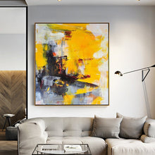 Load image into Gallery viewer, Yellow Abstract Painting Living Room Art Canvas Painting Sp111