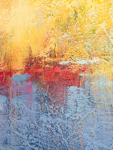 Load image into Gallery viewer, Yellow And Blue Abstract Painting Sunset Art On Canvas Sp058