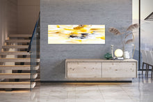 Load image into Gallery viewer, Yellow And White Abstract Painting Textured Artwork Kp097