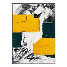 Load image into Gallery viewer, Yellow Black White Abstract Painting Geometric Art Sp109