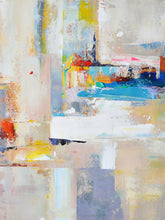 Load image into Gallery viewer, Yellow Blue White Colorful Modern Contemporary Abstract Painting Wp040
