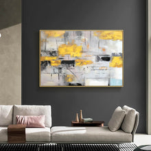 Load image into Gallery viewer, Yellow Gray Abstract Painting Dining Room Wall Art Wp007