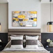 Load image into Gallery viewer, Yellow Gray Abstract Painting Dining Room Wall Art Wp007