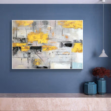 Load image into Gallery viewer, Yellow Gray Abstract Painting Dining Room Wall Art Wp007
