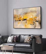 Load image into Gallery viewer, Yellow Gray Abstract Painting Living Room Wall Art Decor Wp015