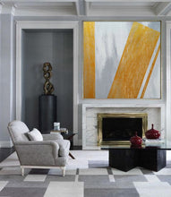 Load image into Gallery viewer, Yellow Gray Abstract Painting Oversized Wall Art Sp076