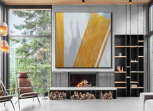 Load image into Gallery viewer, Yellow Gray Abstract Painting Oversized Wall Art Sp076