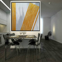 Load image into Gallery viewer, Yellow Gray Abstract Painting Oversized Wall Art Sp076