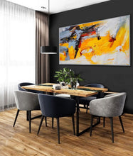 Load image into Gallery viewer, Yellow Gray White Abstract Painting Palette Knife Painting Sp067