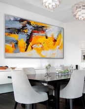 Load image into Gallery viewer, Yellow Gray White Abstract Painting Palette Knife Painting Sp067