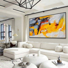 Load image into Gallery viewer, Yellow Gray White Abstract Painting Palette Knife Painting Sp067