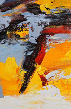 Load image into Gallery viewer, Yellow Gray White Abstract Painting Palette Knife Painting Sp067