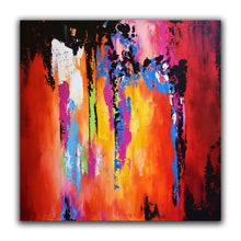 Load image into Gallery viewer, Yellow Orange Red Purple Abstract Painting Colorful Living Room Art Wp053