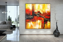 Load image into Gallery viewer, Yellow Red Black Abstract Painting Coloful Paintings Modern Wall Decor Kp121