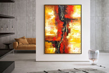 Load image into Gallery viewer, Yellow Red Black Abstract Painting Coloful Paintings Modern Wall Decor Kp121
