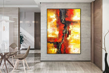 Load image into Gallery viewer, Yellow Red Black Abstract Painting Coloful Paintings Modern Wall Decor Kp121