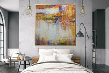Load image into Gallery viewer, Yellow White Blue Abstract Painting On Canvas Living Room Art Sp037