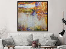 Load image into Gallery viewer, Yellow White Blue Abstract Painting On Canvas Living Room Art Sp037