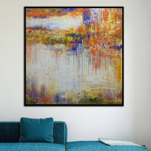 Load image into Gallery viewer, Yellow White Blue Abstract Painting On Canvas Living Room Art Sp037