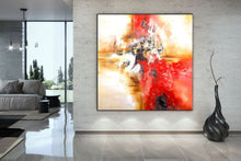 Load image into Gallery viewer, Yellow White Red Abstract Painting for Dining Room Kp104
