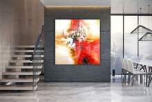 Load image into Gallery viewer, Yellow White Red Abstract Painting for Dining Room Kp104