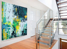Load image into Gallery viewer, Green Blue Abstract Painting Huge Wall Canvas Art Bp010
