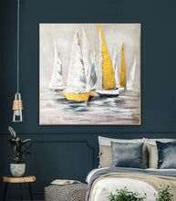 Load image into Gallery viewer, Sailboat Painting on Canvas Landscape Painting Sailing Boat Op067