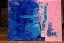 Load image into Gallery viewer, Blue Pink Hand Made Abstract Art Acrylic Painting Living Room Wall Art Yp090