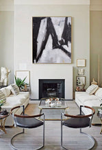 Load image into Gallery viewer, Black White Oil Painting Contemporary Art, Hand Made Abstract Art Yp098