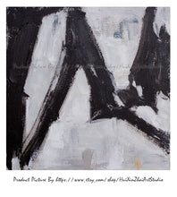 Load image into Gallery viewer, Black White Oil Painting Contemporary Art, Hand Made Abstract Art Yp098