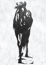 Load image into Gallery viewer, Horse Painting on Canvas Black and White Handmade Original Painting Yp095