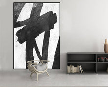 Load image into Gallery viewer, Black and White Wall Art Painting Abstract Contemporary Painting Fp023